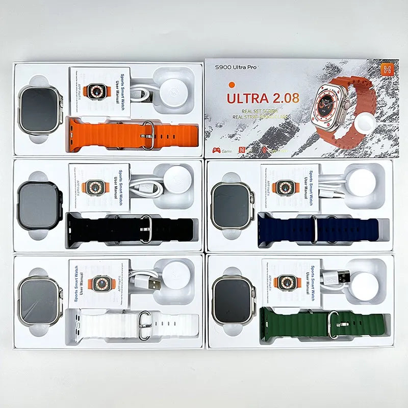 S900 ultra pro smart watch 2.08 ''full-touch high-definition sport smart with NFC wireless charging exercise modes